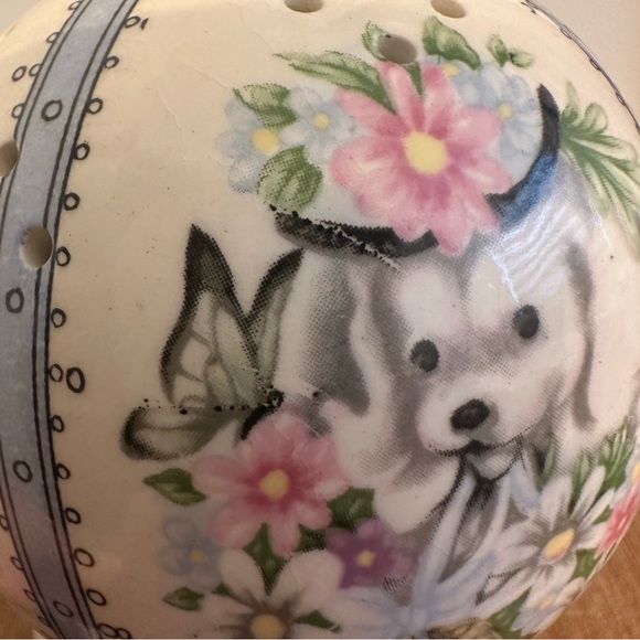 SOLD Vintage Pomander Dog Poodle PedestalFeet Ceramic Treasure Masters Christmas - Picture 12 of 12